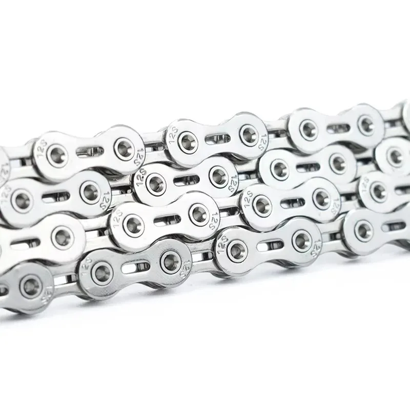 

Высококачественная 12-скоростная велосипедная цепь, серебро, золото, красочные плоские полые цепи, 126 звеньев с быстросъемной цепью для шоссейного велосипеда MTB