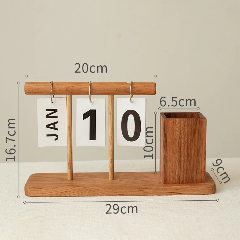 سجل خشبي الوجه تقويم مكتبي الإبداعية حامل قلم مكتب منظم للمنزل ديكور أنيق امتحان دراسة العد التنازلي مخطط