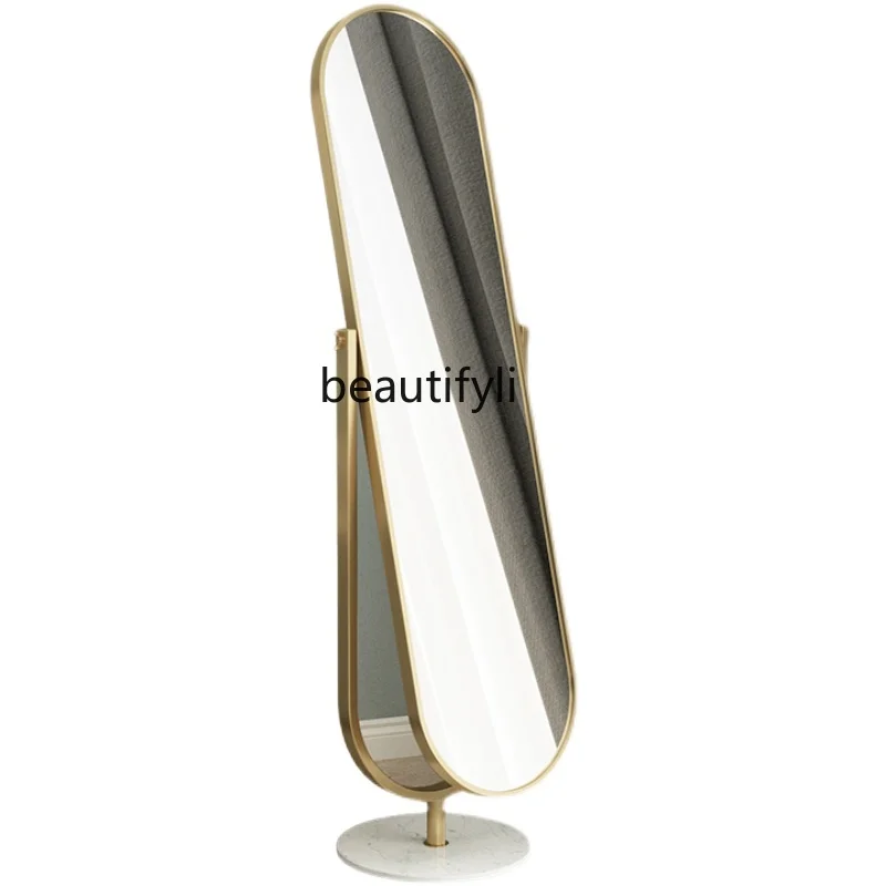 zq Nordic Ins Rotating Dressing Mirror Home Floor Mirror Simple Bedroom Girl Full-Length Mirror Full-Length Mirror