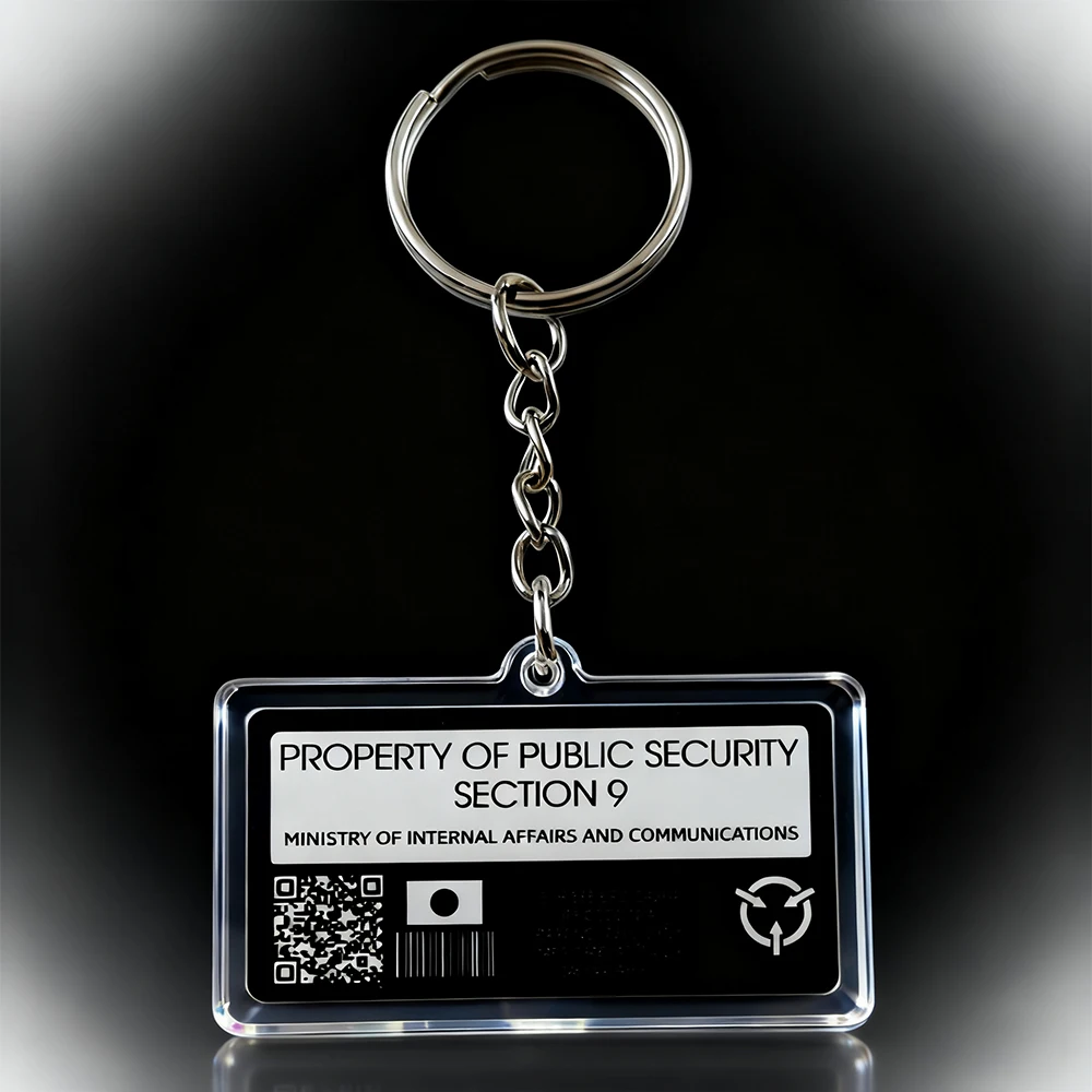 Propriété de la sécurité publique Section 9 porte-clés en acrylique fantôme dans la coquille-porte-clés science-fiction Anime pendentif périphérique