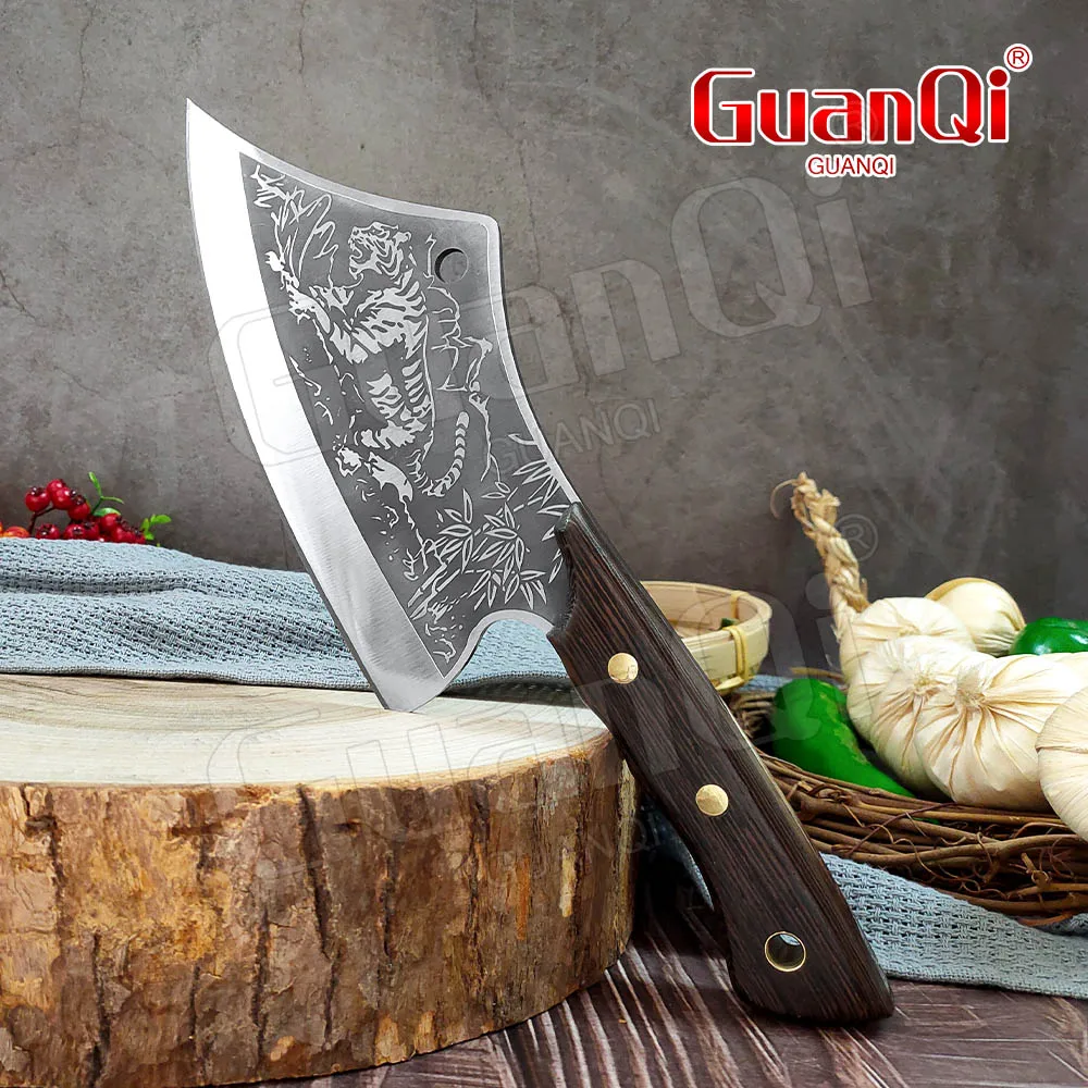 8 Inch Handmade Forged Butcher Cleaver Handmade Kitchen Chopper Knife Slaughtering Slicing Knife Household Cleaver For Chicken