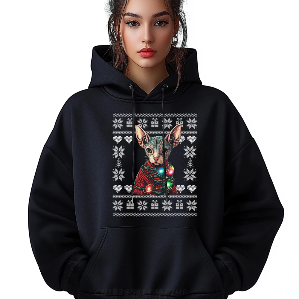 

Sphynx Cat Mom Ugly Christmas Hoodie For Sphynx Owner Lover Graphic Tee Hoodie Skin-Friendly New Year Big Size Chinese Style