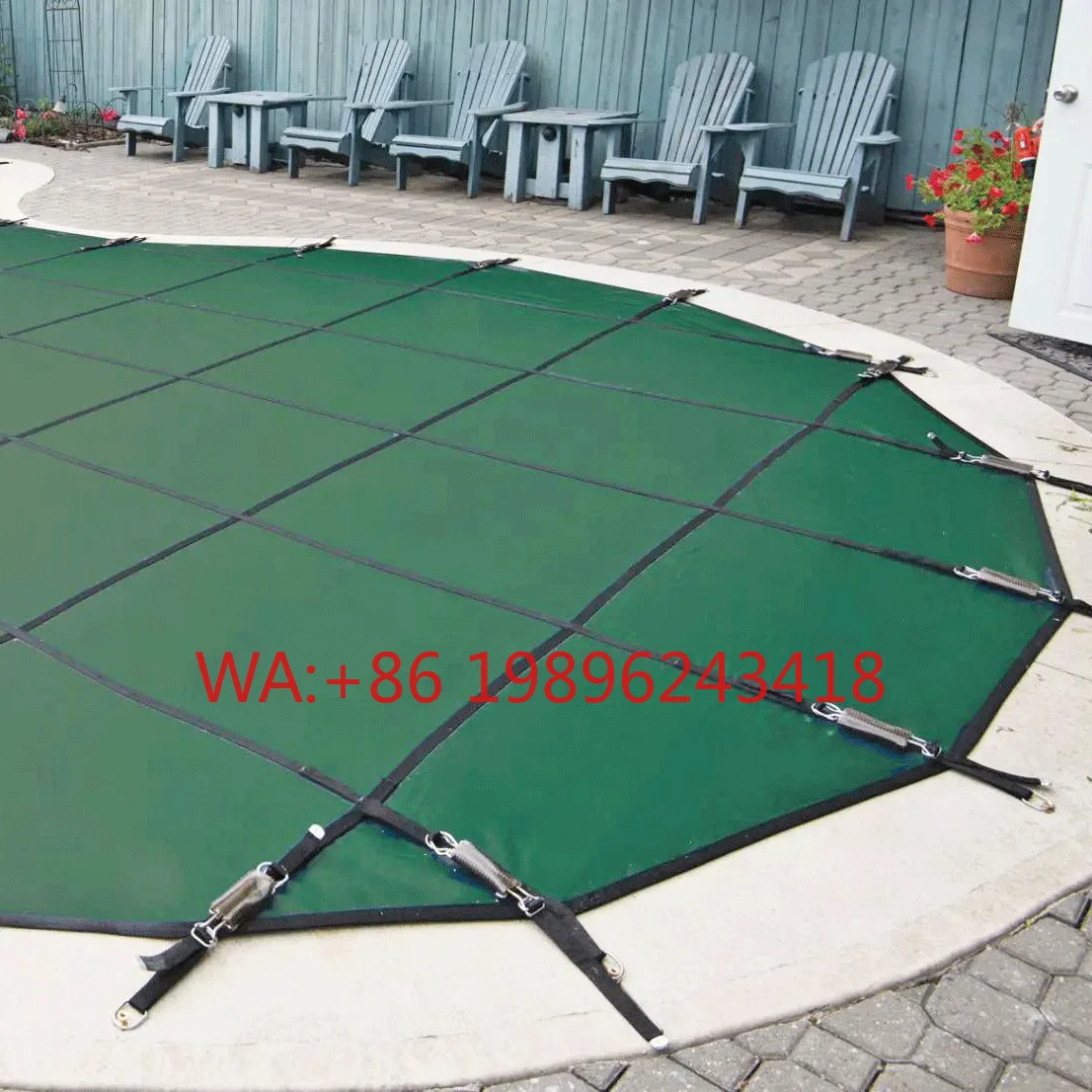 

Customized Shape Inground Pool Safety Cover Mesh Solid Pool Cover for Inground Pools and Easy to Install and Remove