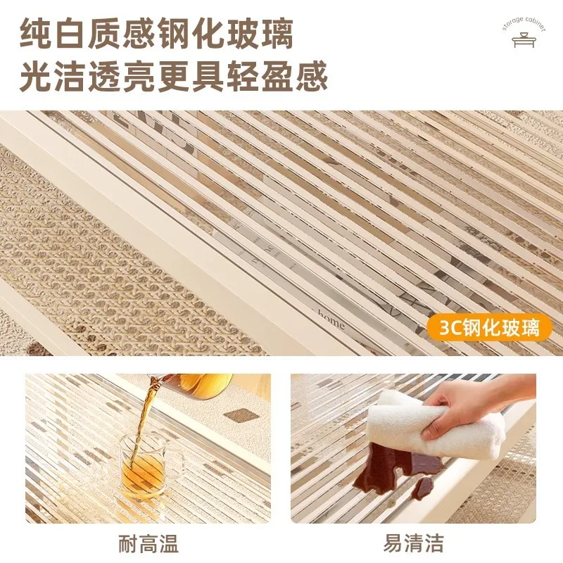 طاولة القهوة غرفة المعيشة المنزلية شقة صغيرة الحديثة بسيطة الإبداعية الزجاج المقسى كريم الرياح طاولة القهوة