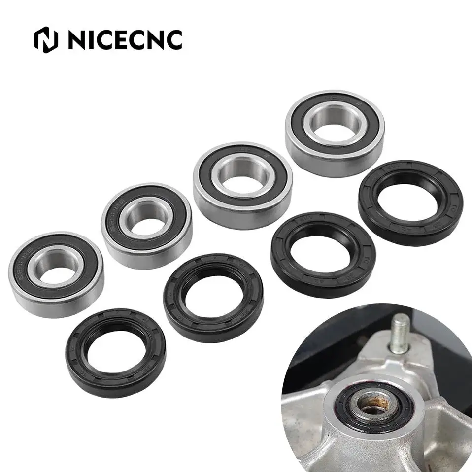 NICECNC For Yamaha Raptor 700 700R ATV Front Wheel Bearings & Seals Kit 350 250 YFZ450 450R X #93306-00446-00 ATV Parts