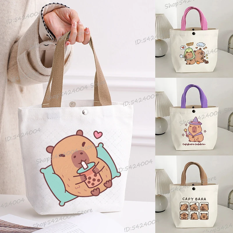 

Anime Capybara Fashion Tote Bag for Women Cartoon Animal Printed Handbag Students Portable Fashion Handbags Gifts Shopping Bag