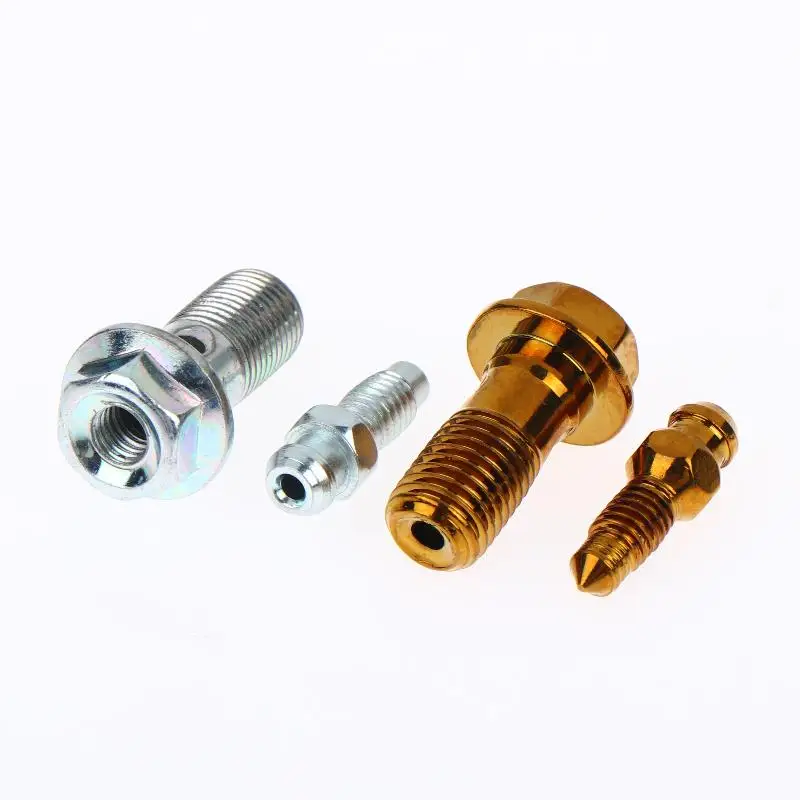 1Set Motorcycle Accessories Brake Bleed Screw Banjo Bolt M10*1.25mm /1.0mm Air Release Brake Caliper Cylinder Screw