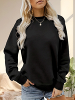 Classic solid colour long sleeved jumper double yarn combed cotton is breathable and comfortable basic model is super versatil