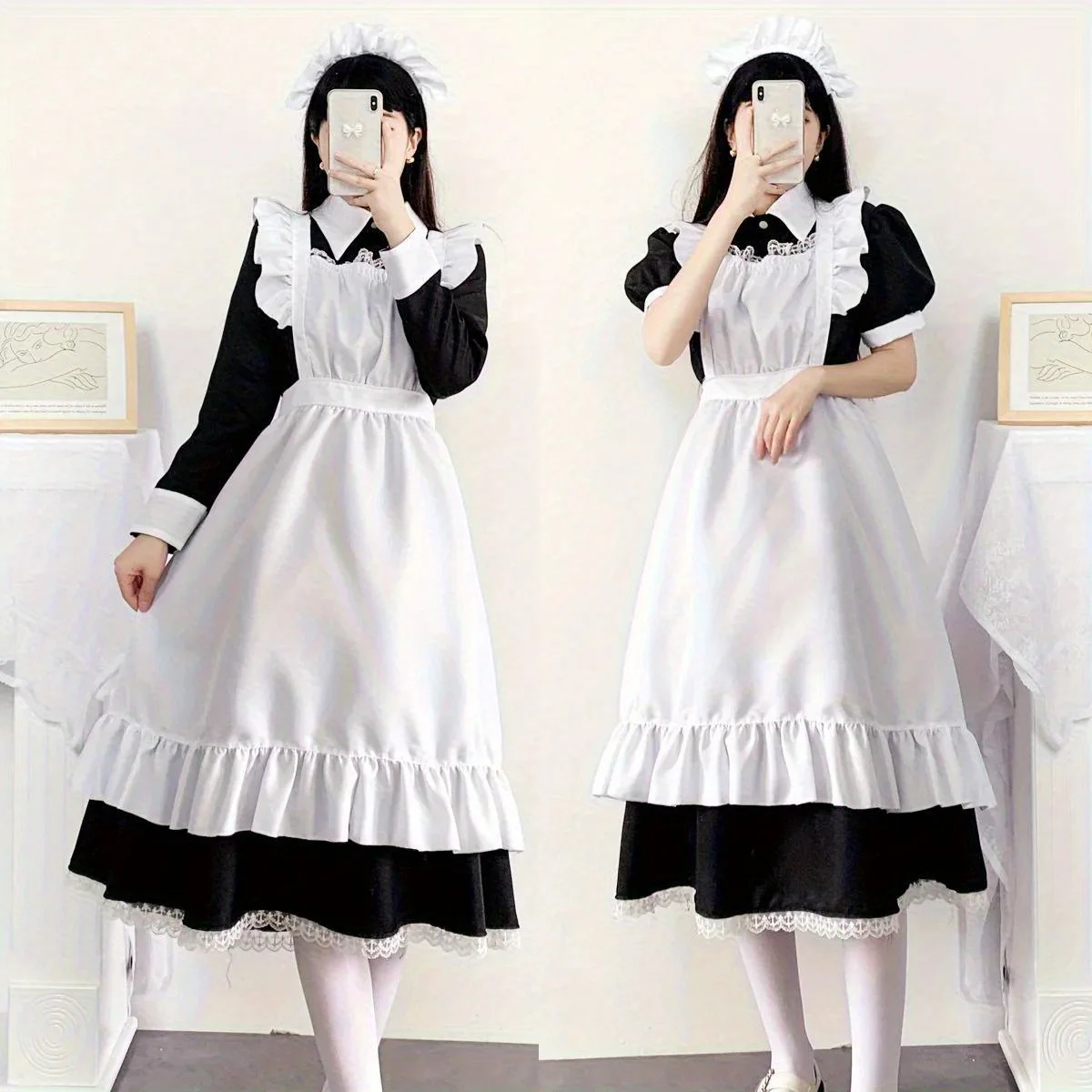 

Maid Long Dress Womens Butler Cosplay Japanese Uniform Accessory