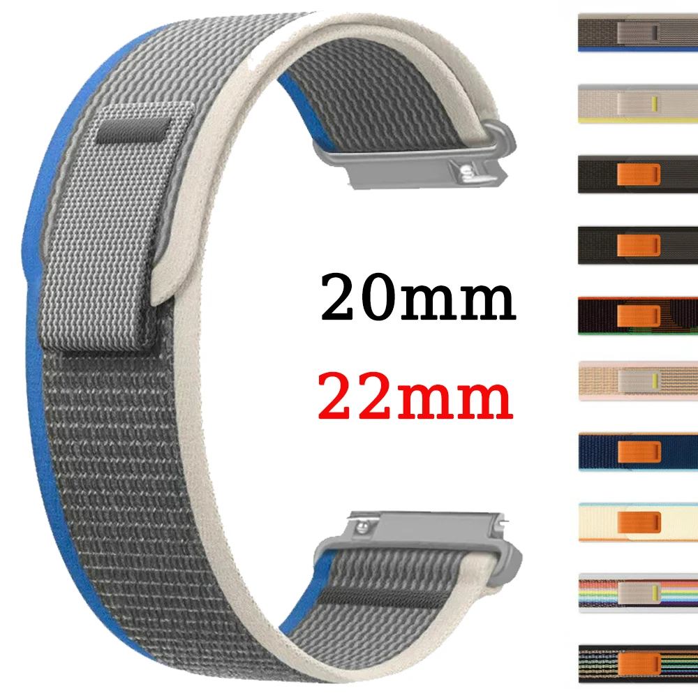 22mm 20mm Trail Loop Nylon Band for Amazfit Active 2/Max/Balance 2/Bip 6 5/GTS Breathable Wristband for Amazfit GTR 4/Pace Strap