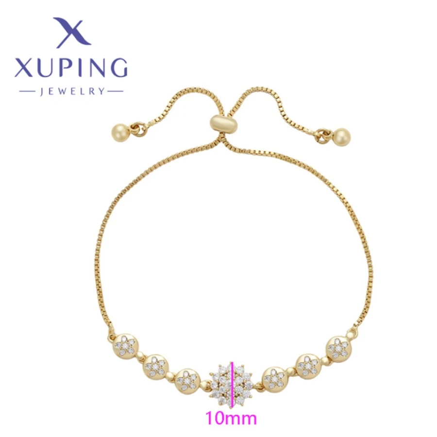 Xuping Jewelry New Arrival Fashion High Quality Heart Shape Light Gold Color Bracelet for Women Christmas Wish Gifts X000926595