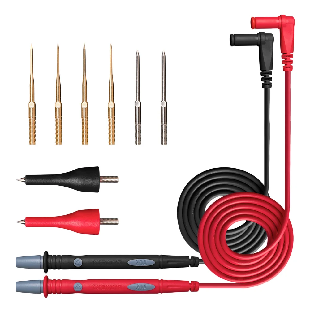 

1Set Electrical Test Probe Lead Silicone Insulated Multimeter Test Leads with Comfort Grip Probes for Digital Meter Tester