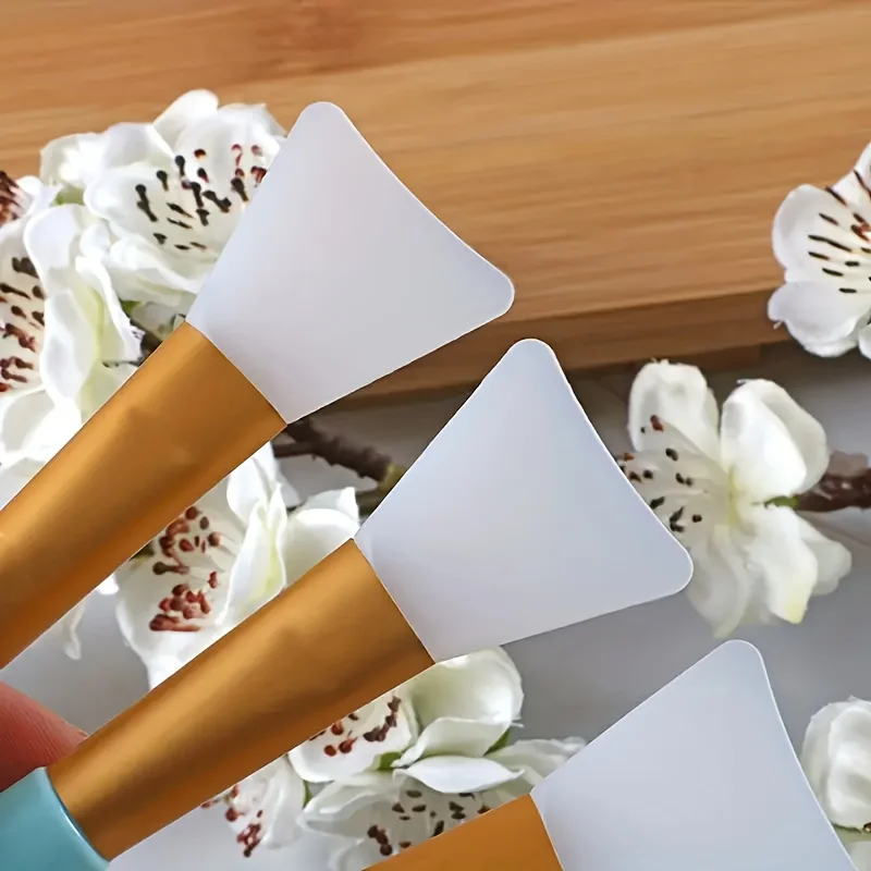 2 peças/3 peças/6 peças conjunto de escova de máscara facial de silicone, 2 escovas faciais, 2 escovas de máscara facial, 2 escovas esfoliantes para lábios