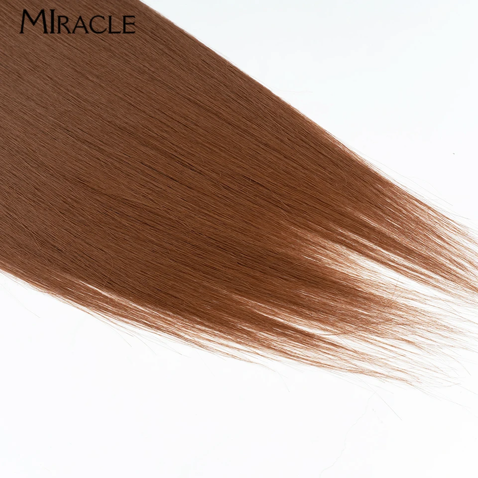 MIRACLE-extensiones de cabello lacio sintético, mechones de cabello falso, pieza de cabello suave y súper largo, ''24, 26'', 30 '', 36''