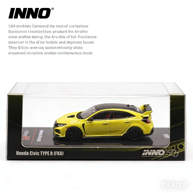 

INNO 1/64 HONDA CIVIC TYPE-R (FK8) simulated static alloy car model, boys' festival gift toy, adult collection piece.