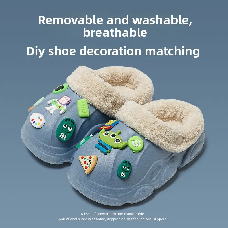 شباشب قطيفة للأطفال - أحذية منزلية شتوية بنعل غير قابل للانزلاق، مجموعات متطابقة للعائلة للأولاد والبنات