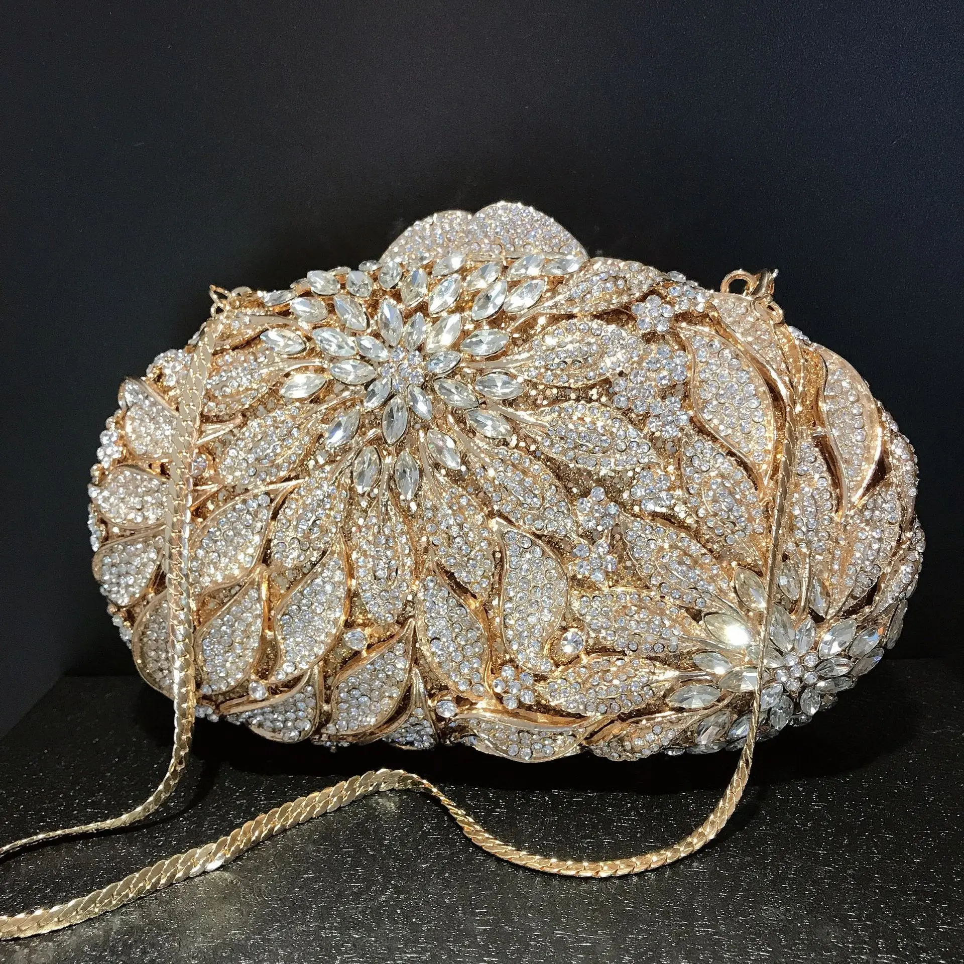 

Lady Orange Diamond Evening Clutches XIYUAN Crystal Wedding Bridal Handbags Fashion Ladies Rhinestone Party Purses Minaudiere