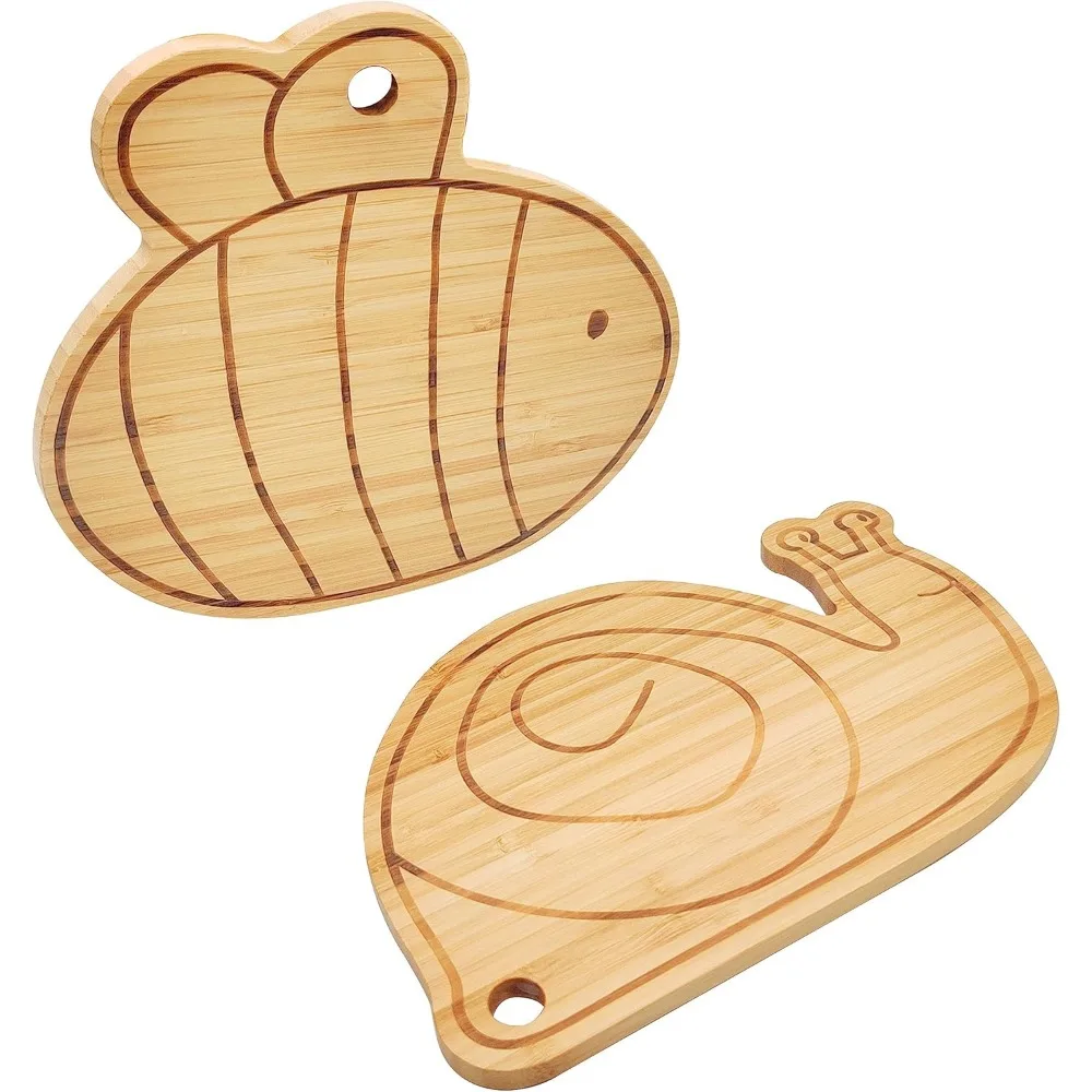 

Small Bamboo Cutting Board Set, Mini Fruit Wood Chopping Board, Snail & Bee Shape Cheese Board