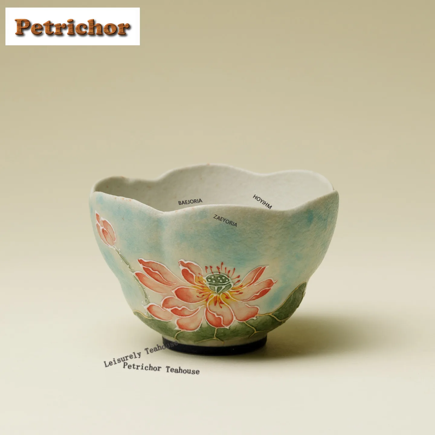 

120ml Hand-painted Fish Playing With Lotus Teacup Creative Tea Bowl Cute Cup Tea-tasting Smelling Cup Chazhan Master Cups Craft