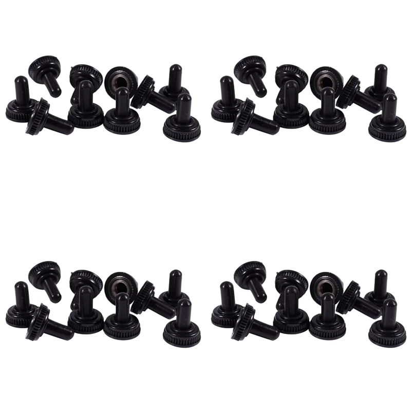 A26F-40 X Waterproof Toggle Switch Boot Cap Black Rubber Cover 6Mm Diameter