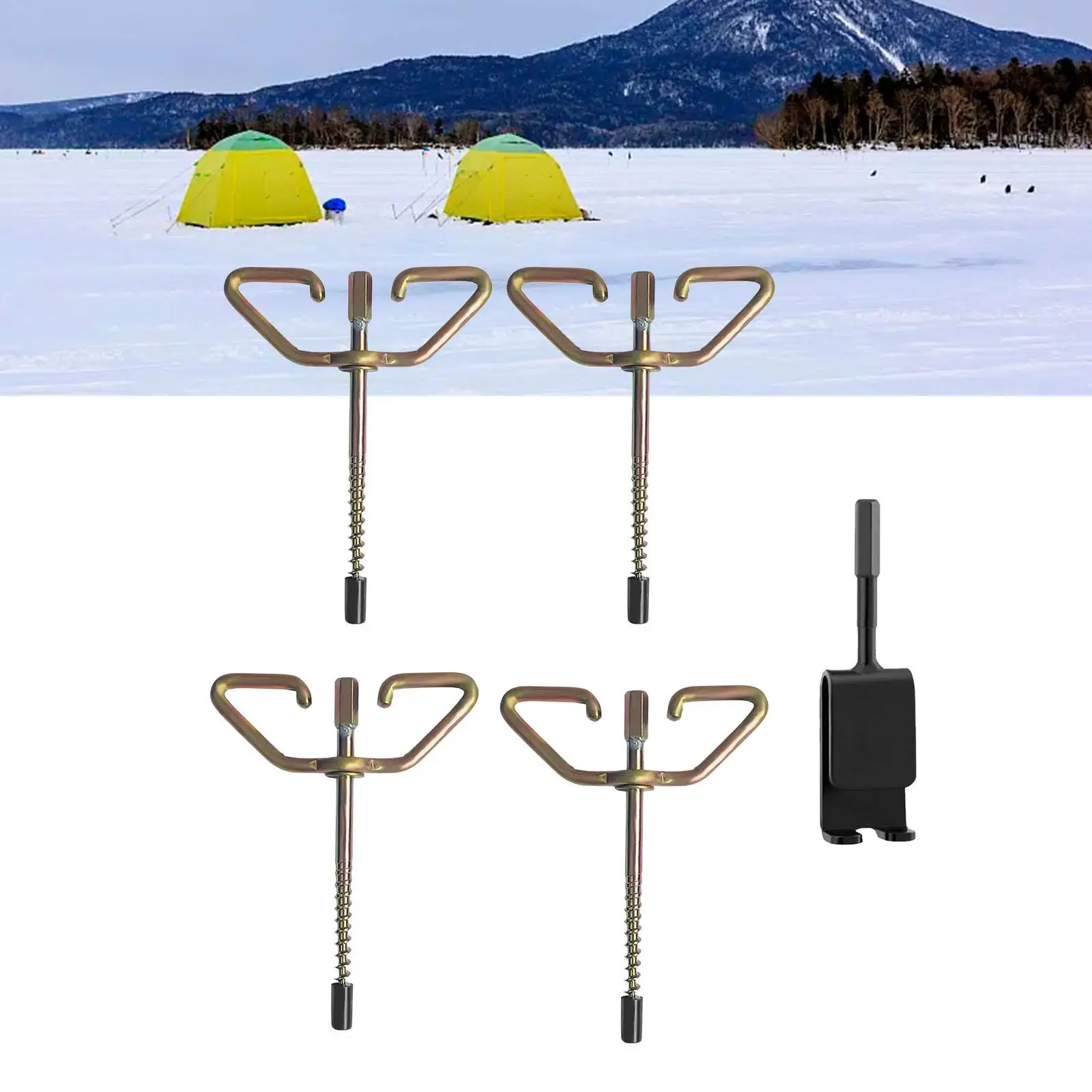 

4Pcs Ice Fishing Anchors Ice Anchor Tool Winter Fishing Tent Accessories Ground