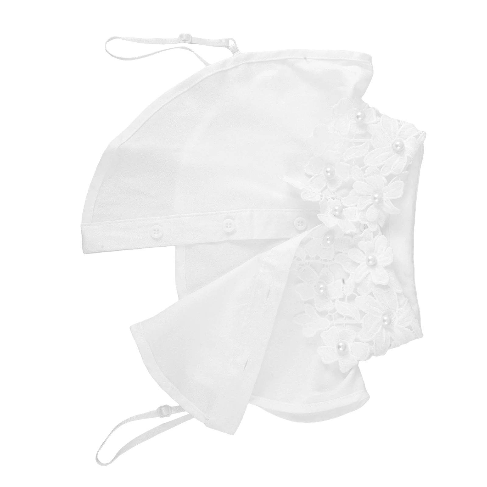 

Hollowout Lace Faux Collar For Women Chiffon Detachable Shirt Feminine Neckline Accessory Casual Formal Wear Fashion