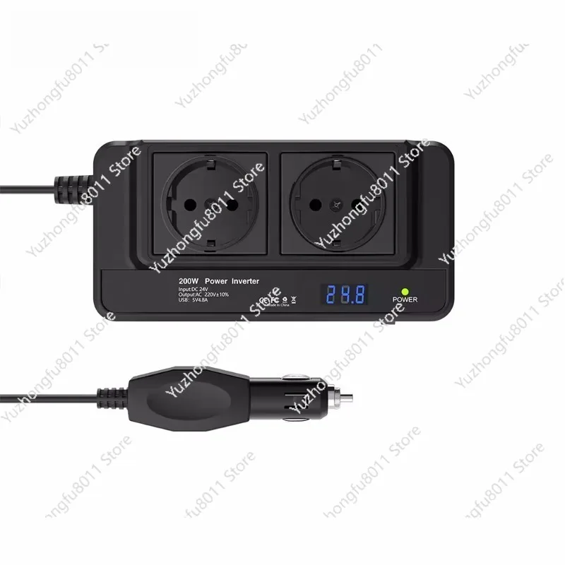 

200W Car Inverter 12V To 220V Power Converter European Standard Socket Car