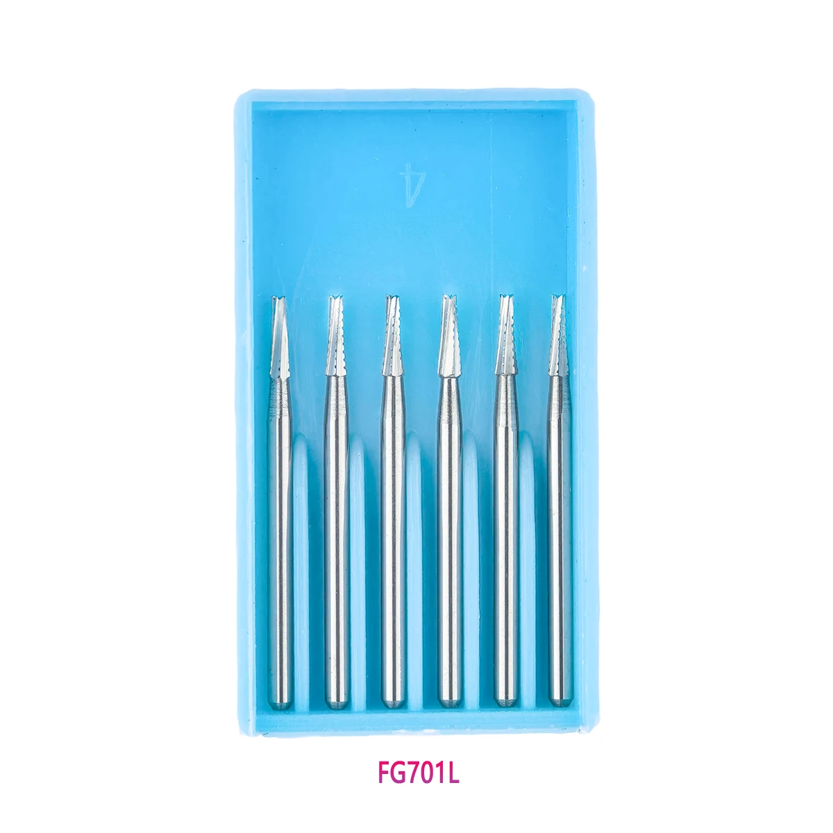 6Pcs/Box Dental Tungsten Carbide Bur Tapered Fissure Head Cross Cut Type FG Series Shank Diameter 1.6mm For High Speed Handpiece