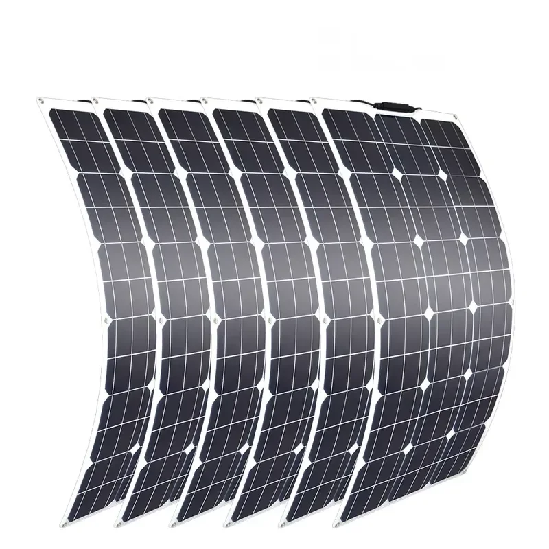 OEM Customizable 100W 200W 300W 400W 500W ETFE Flexible PV Solar Panels with 12v 18v 24v Battery Charger for RV Boat Car Home
