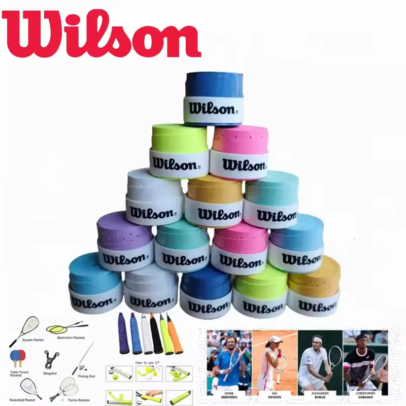 Wilson 2PCS Tennis racket Overgrip Tennis Grips dry feel Racquets Wraps Hand Glue Overgrips Non-slip Tennis Fishing Grip