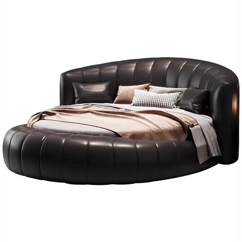 Materac do łóżka King Size z luksusowej skóry, nowoczesny design, łóżko dla dorosłych, łóżko loftowe, okrągłe łóżko, łóżko pojedyncze, łóżko queen size, Camas De Dormitorio, meble do sypialni
