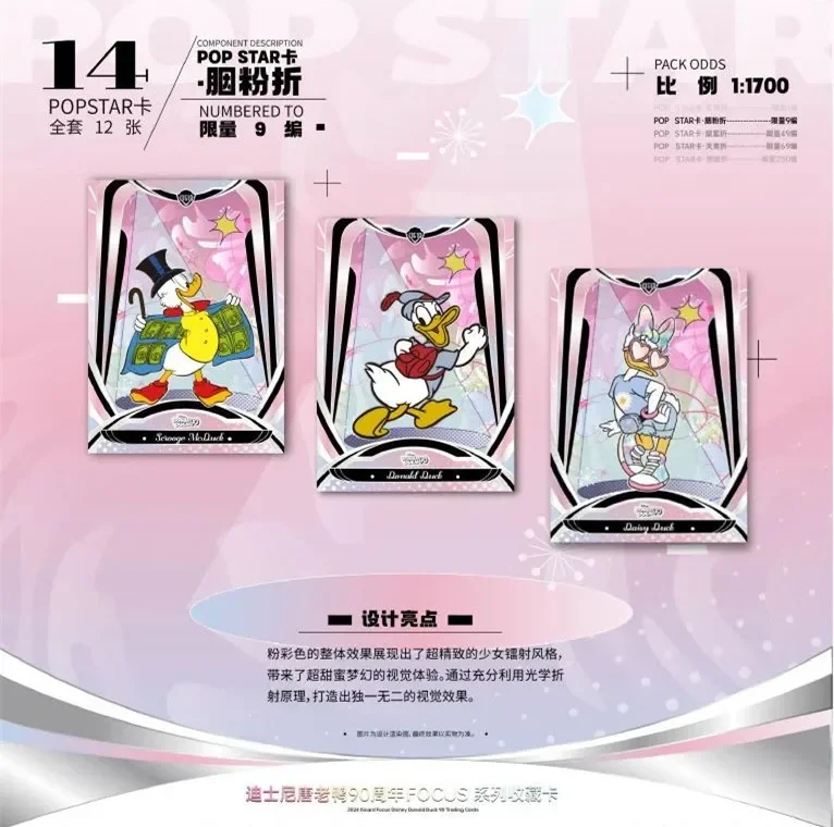 Donald Duck 90th Anniversary Card Mickey Mouse Daisy Duck Scrooge McDuck Rare Anime Character Collectible Card Kids Toys Gift