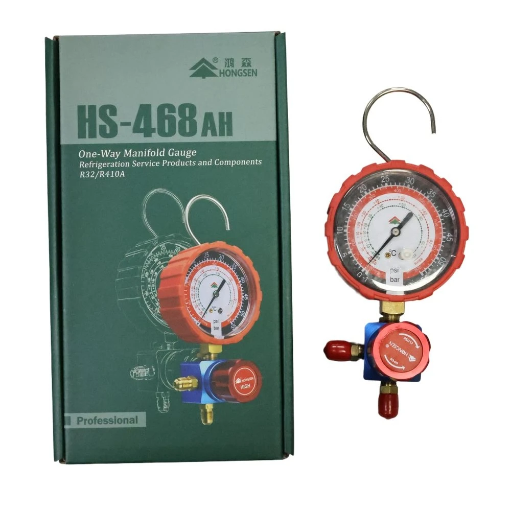 

Air Condition Manifold Gauge for R32/R410A high Pressure A/C Refrigeration Tool with Sight Glass HS-468AH