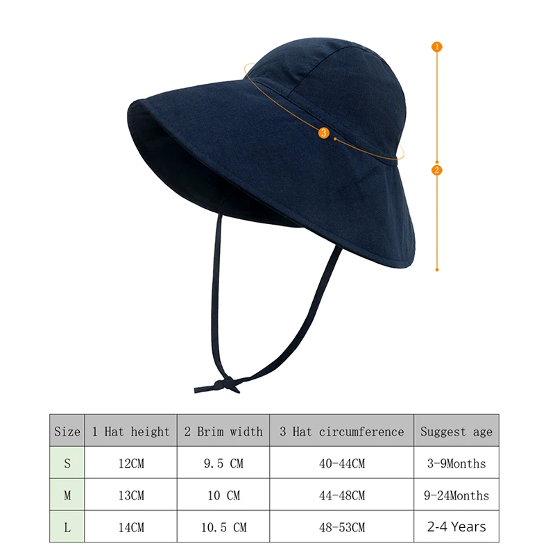 Baby SunHat Summer Boys Girls Bucket Hat Kids Cotton UV Travel Hats Child Big Brim Outdoor Beach Caps Fashion Casual Panama Cap