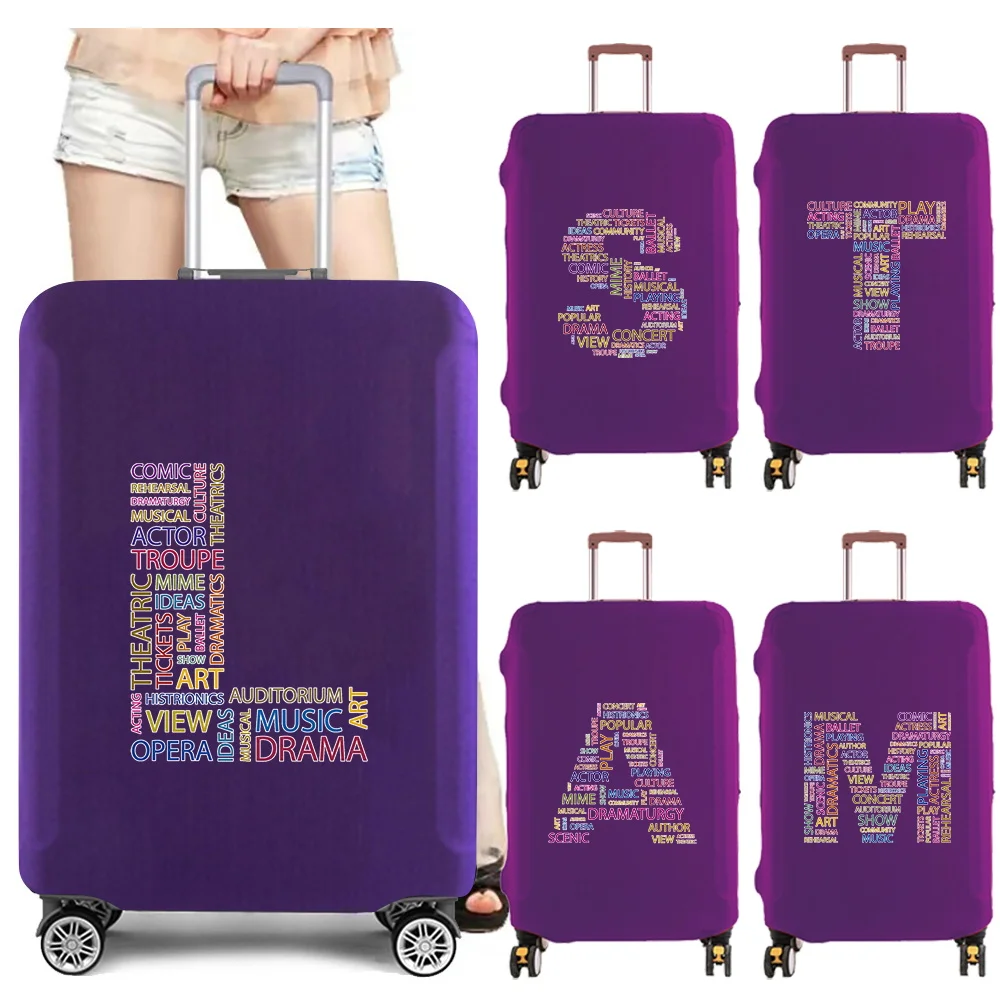 

2025 New Trolley Box Cover Thick Elastic Luggage Cover Protector Text Pattern Series 18-32inch Travel Accessories