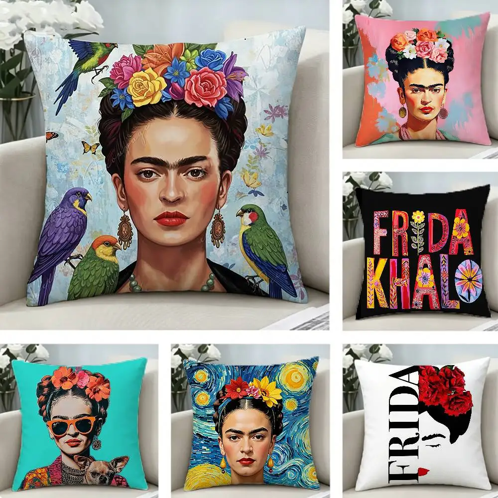 Artist iconic F-Frida K-Kahlo   Pillow Case Pattern Printed Pillowcase For Living Room Sofa Cushion Cover