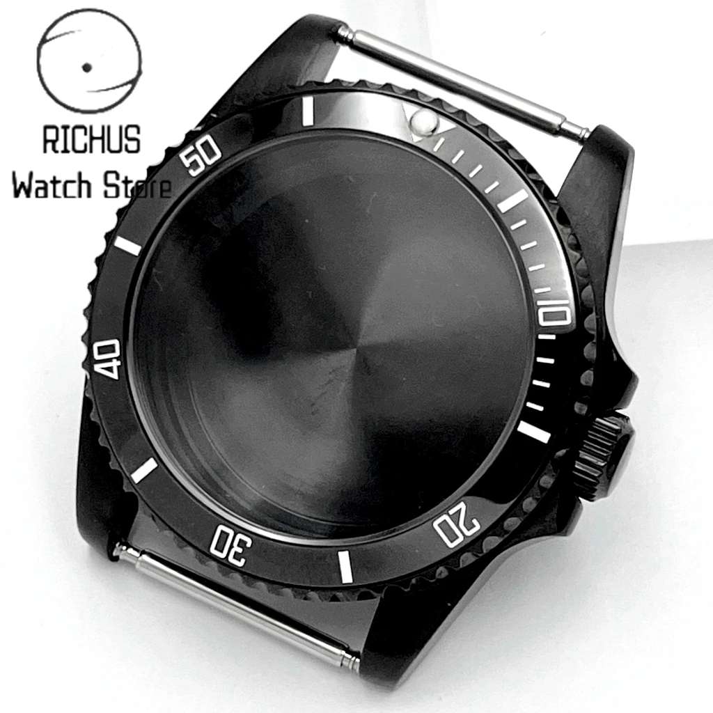 NH35 36mm Black Watch Case Sapphire Glass Fit NH35 NH36 ETA2824 2836 PT5000 Miyota 82Series Movement Watch Accessories