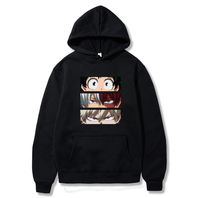 Hoodies My Hero Academia para mulheres, mangas compridas, moletons casuais de grandes dimensões, desenhos animados japoneses, moletom solto