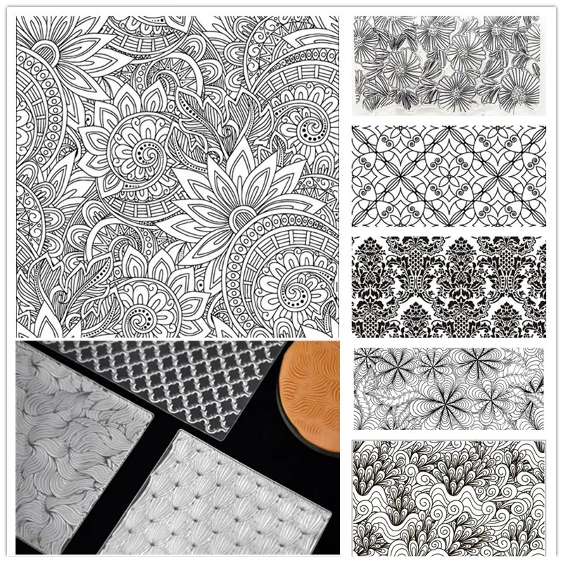 SNASAN Polymer Clay Texture Stamp Sheets Mandala Pattern DIY Embossing Art Clay Pottery Tools Supplies Individual Design