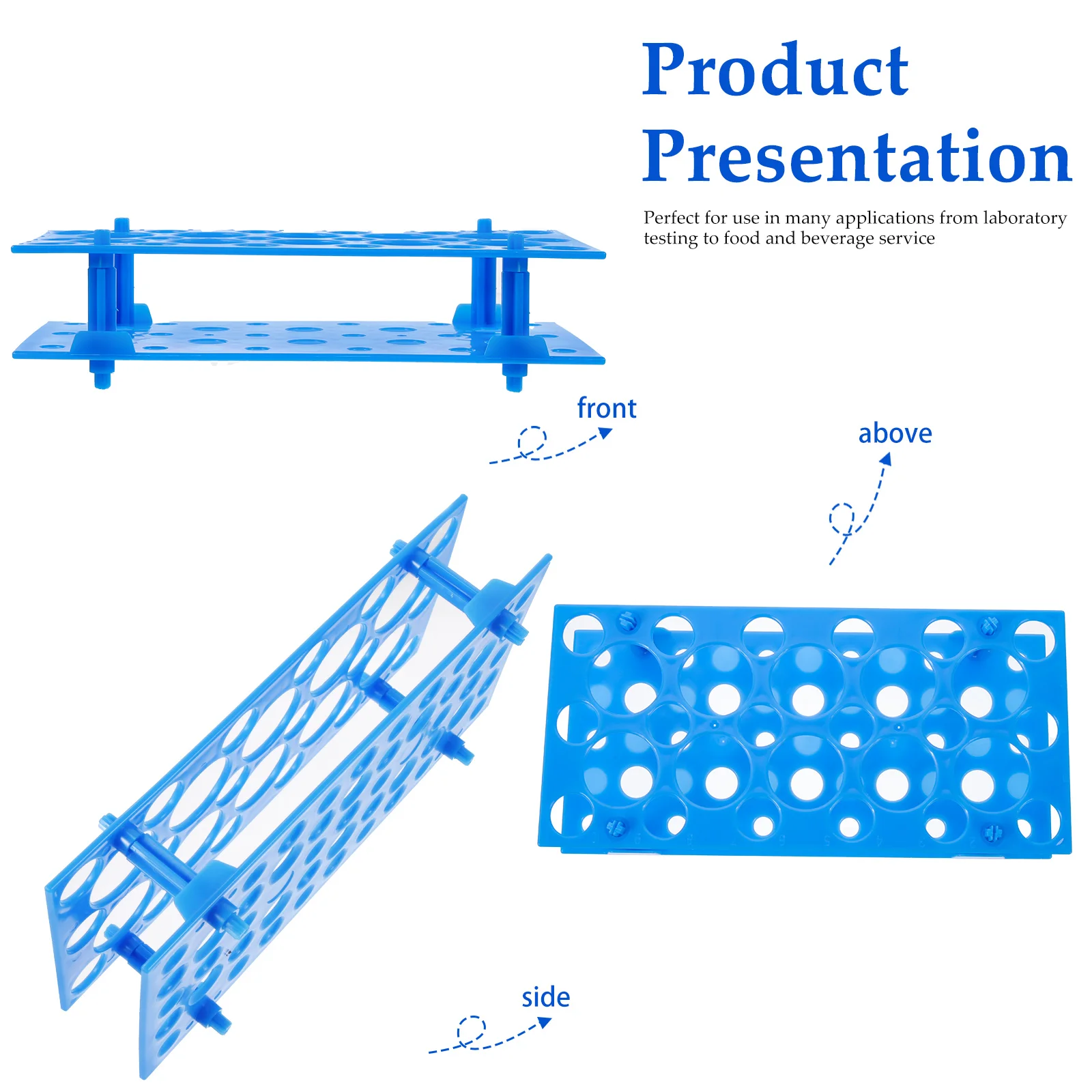 

2 Pcs Test Tubes Rack Laboratory Stand Detachable Holder Blue Plastic Tool