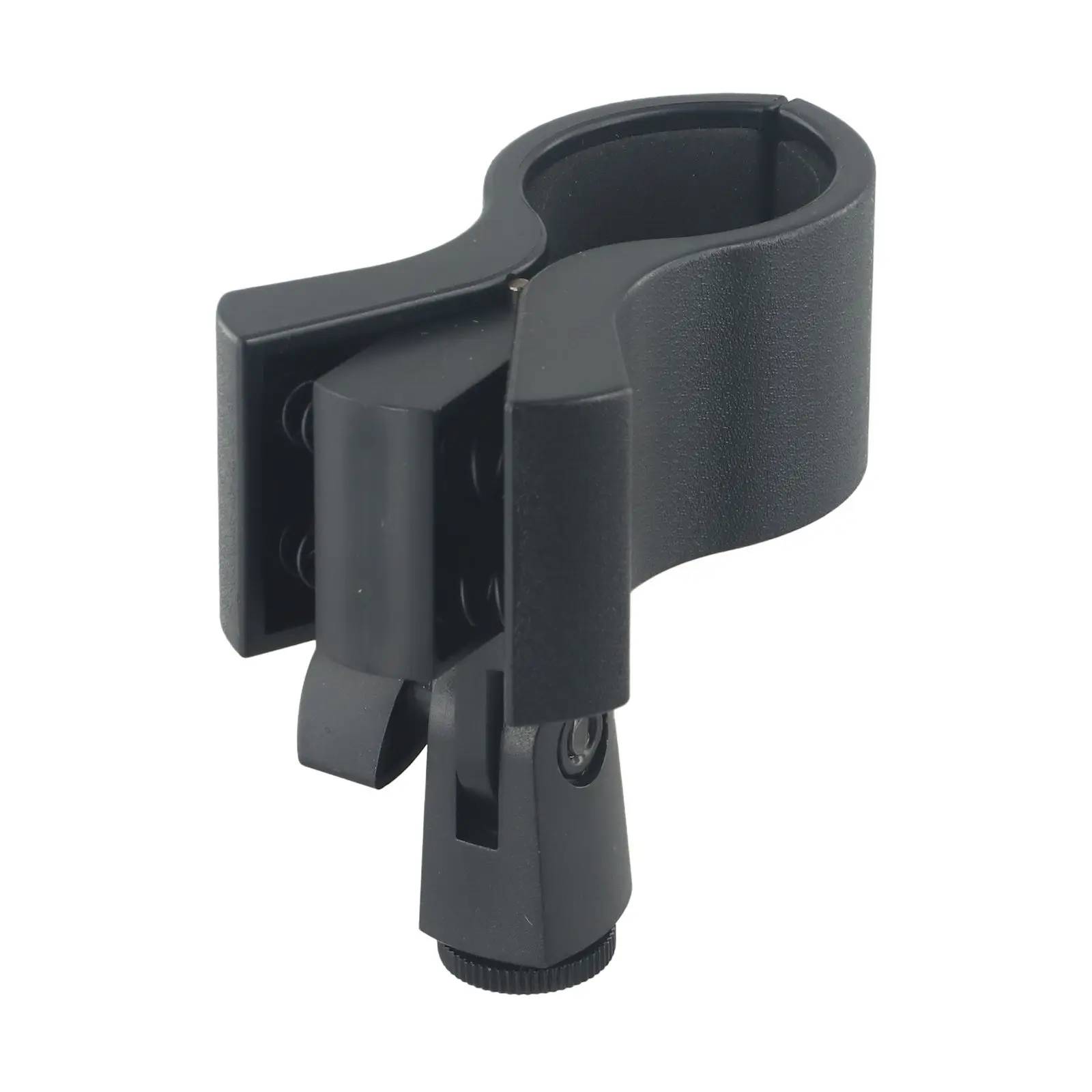 

Brand New Microphone Clip Clamp With 3/8 Adapter Holder Plastic 180° Rotation Adjustable Black Break-resistant