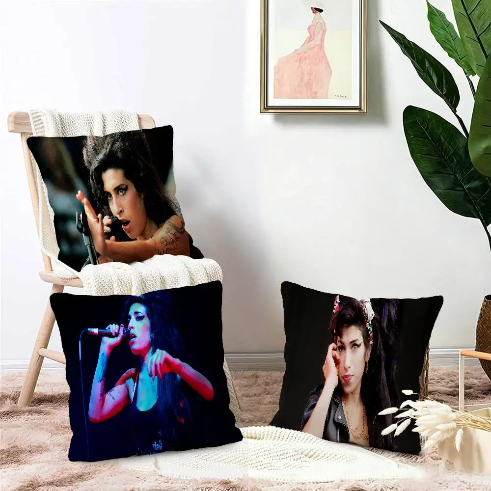 Famous Music Singer Amy Winehouse Pillow Cushion Cover Pillowcase Living Room Sofa Home Decor Customized