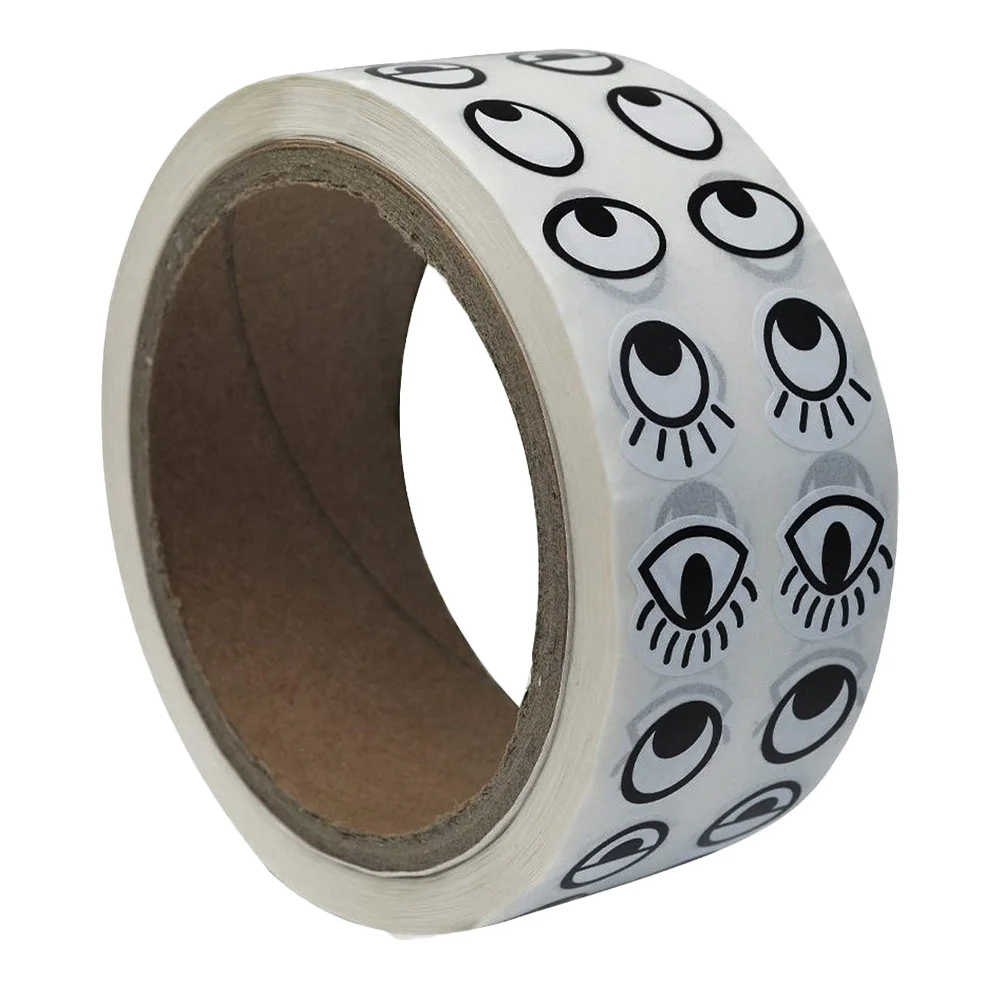 

Black and White Eye Sticker Labels Roll Self-Adhesive for DIY Crafts Scrapbooking Party Decorations Versatile Durable Eyelash
