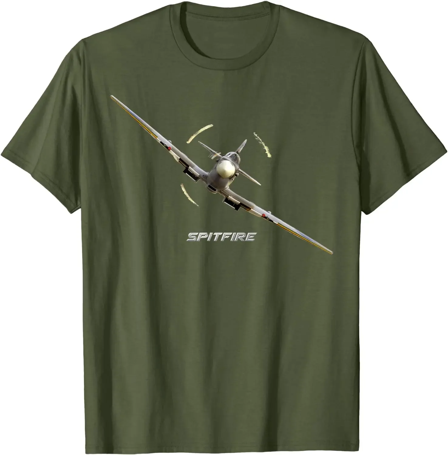 T-shirt manches courtes col rond homme, estival et décontracté, 100% coton, bataille d'Angleterre, Legend Smile Marine Spitfire Fighter, WW2