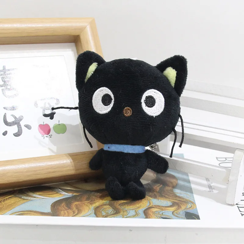 Nouveau 10CM Kawaii Sanrio Chococat peluche poupée porte-clés pendentif doux en peluche mignon dessin animé en peluche sac à dos pendentif cadeau d'anniversaire