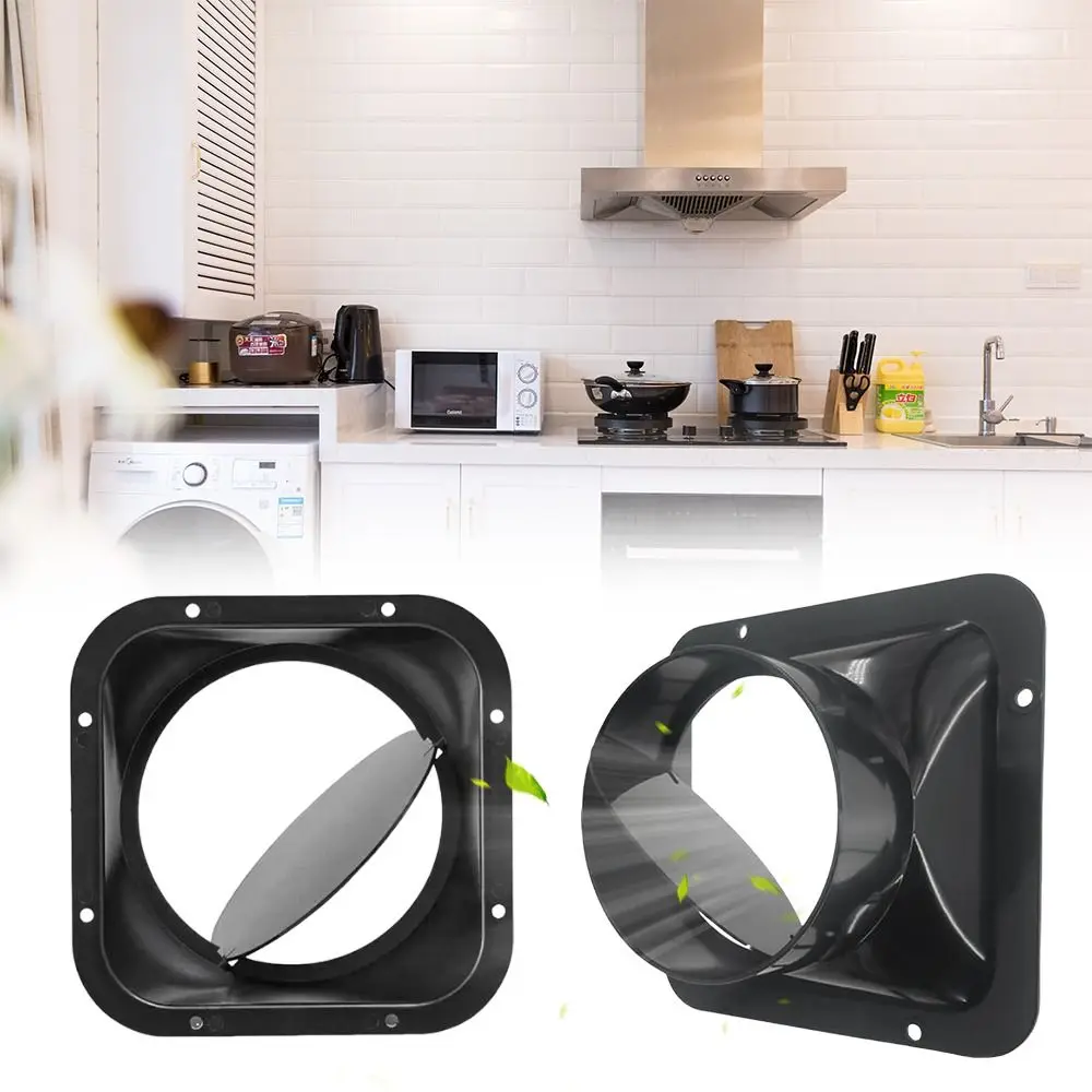 ABS Lüftungskanal Flanschventil Schwarz 100/150/200 mm Rohr Rückschlagventil Luftkanal Rückschlagventil Frischluftsystem