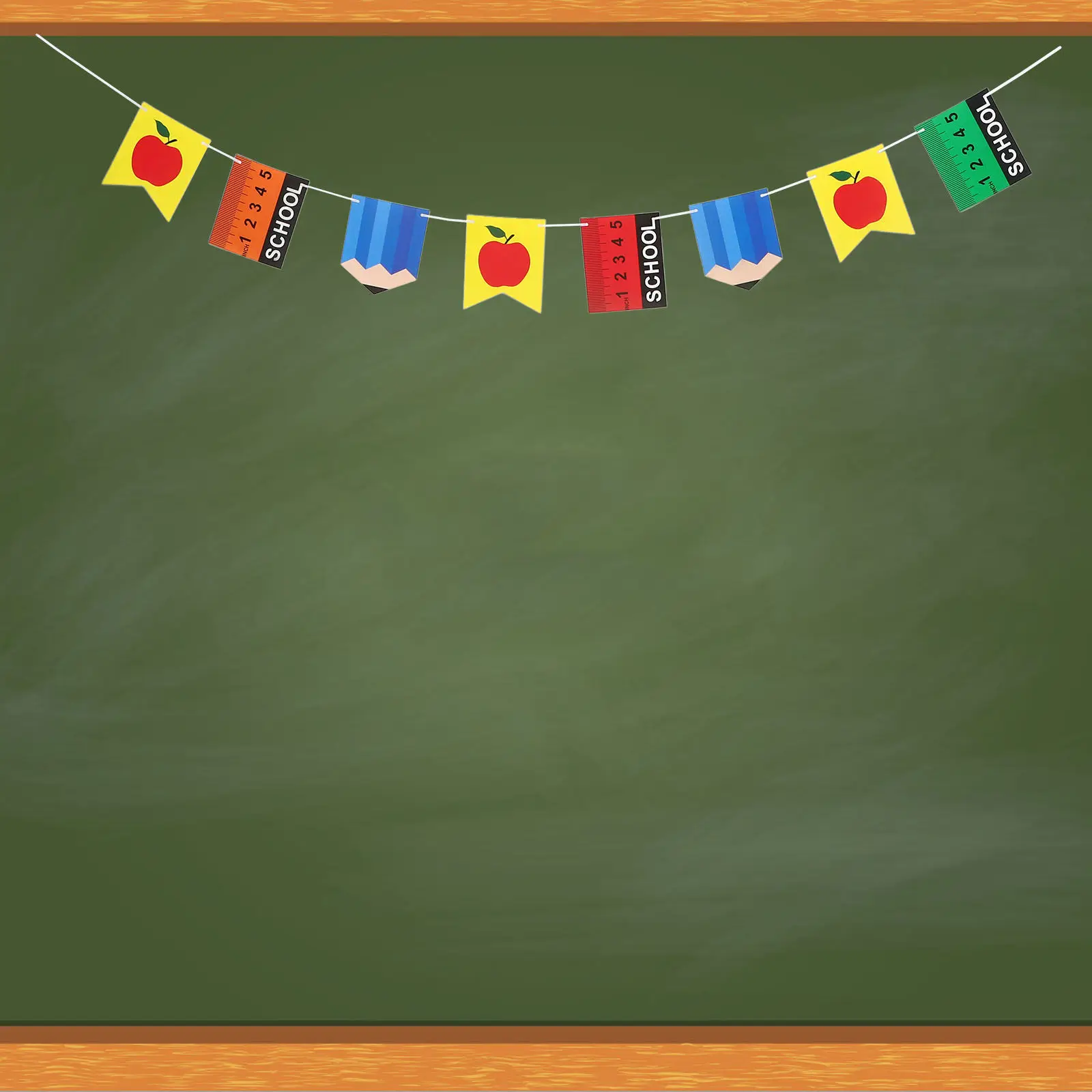 1Set Welcome Banner Back-to-School Party Flag Pencil Design Reusable Party Supplies School Classroom Decorations