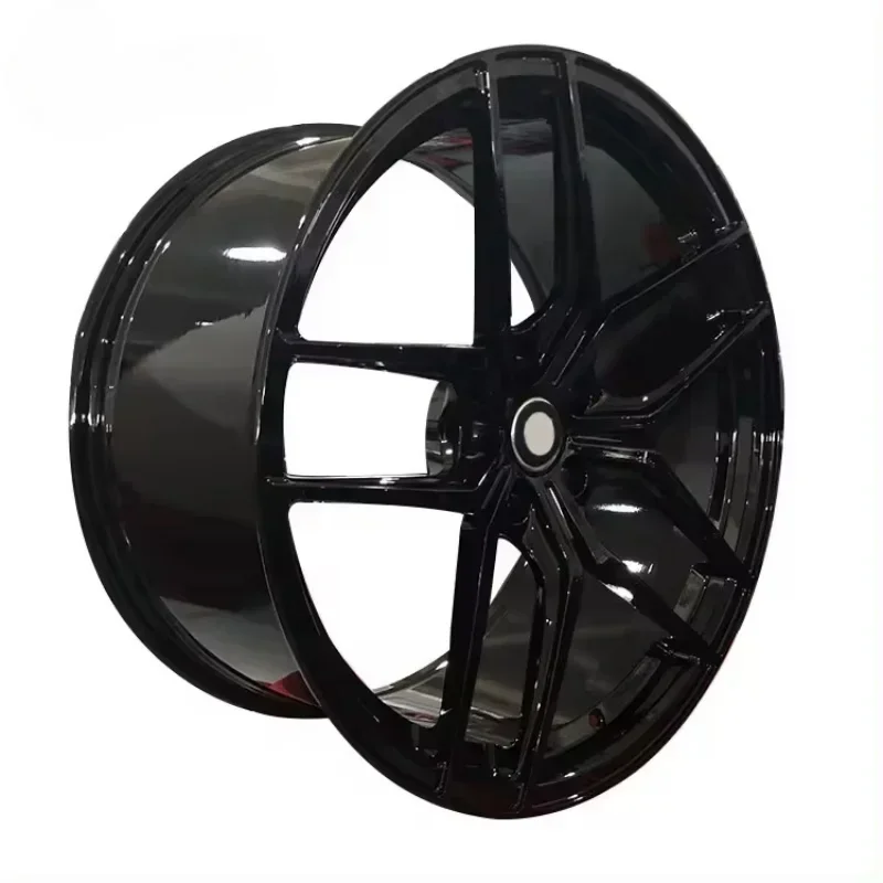 Customized Five Spoke Gloss Black 5 Hole Passenger Car Wheels 20 inch Black 5x112 Rims Fits For Audi