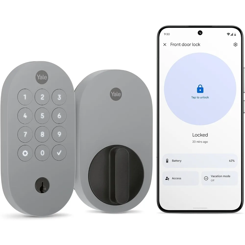 Ash Keyed Deadbolt Smart Lock mit Google Matter, YRD510-MT1-ASH