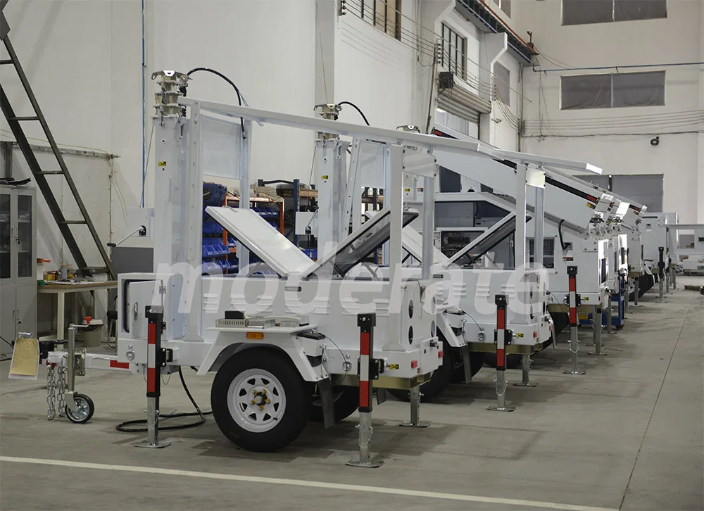 أبراج إضاءة تعمل بالطاقة الشمسية في حالات الطوارئ مع برج أمان لنظام إضاءة كاميرا CCTV للاستخدام الخارجي #4